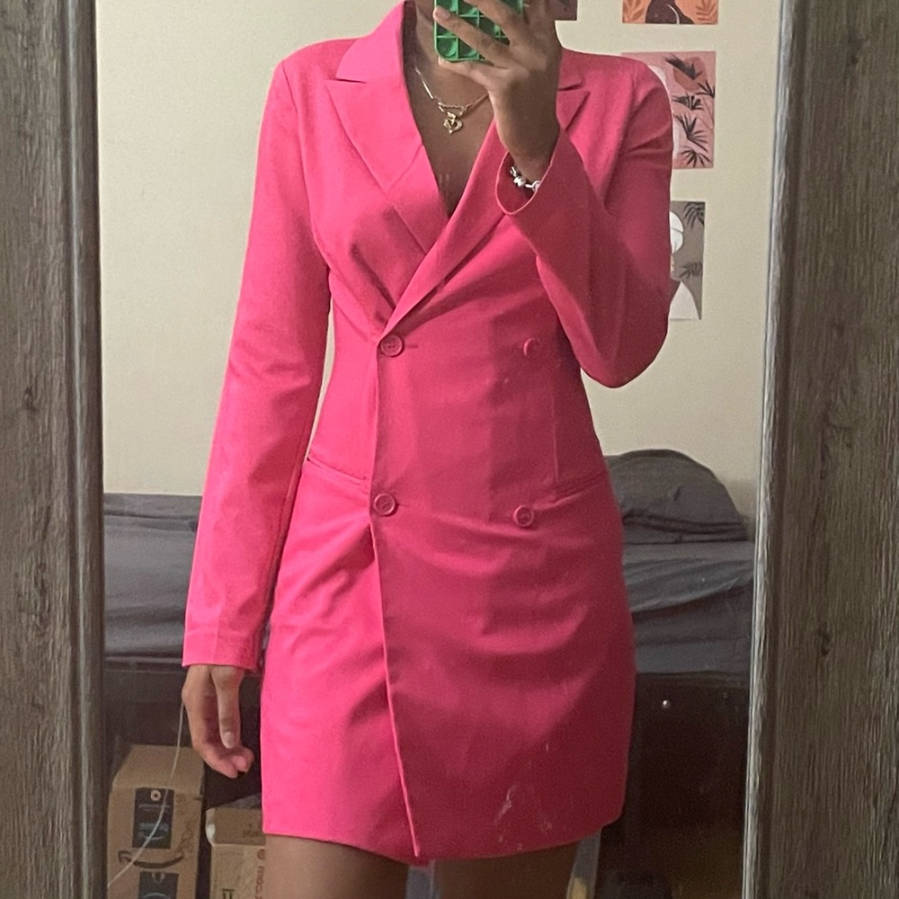 pink H&M blazer dress